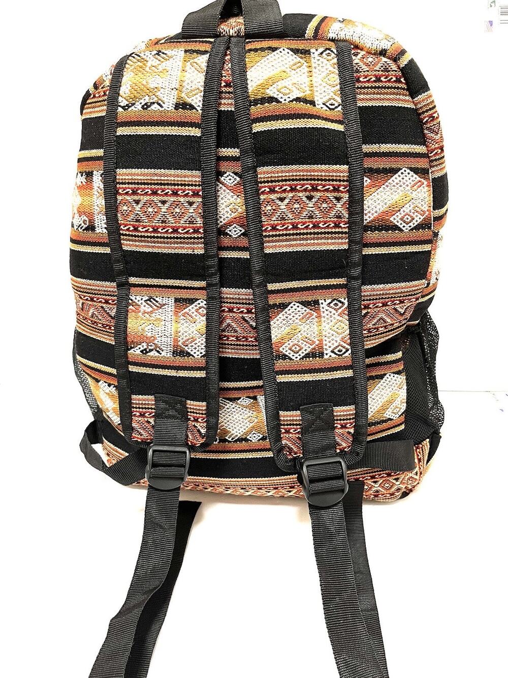 Handmade Peruvian Fabric Backpack Llama Design Colorful Item in USA